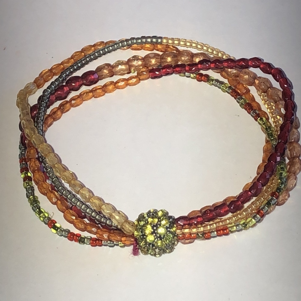 Multicolor Boho Seed Bead Beaded Stretchy Bracelet